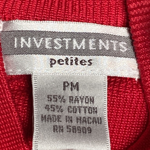 Investments Petite Red Sleeveless Business Blouse Turtle Neck Size PM - Picture 5 of 6